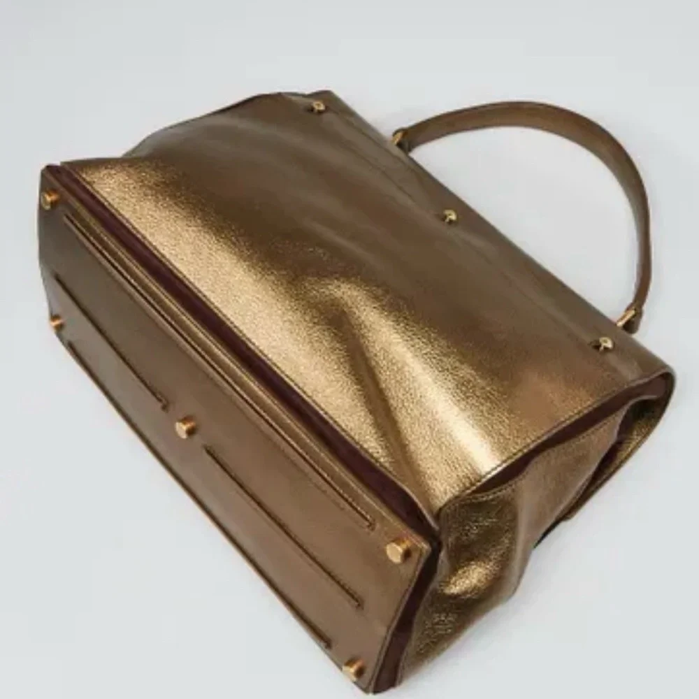 Yves Saint Laurent Large Metallic Bronze Muse Two Bag - Picture 4 of 13